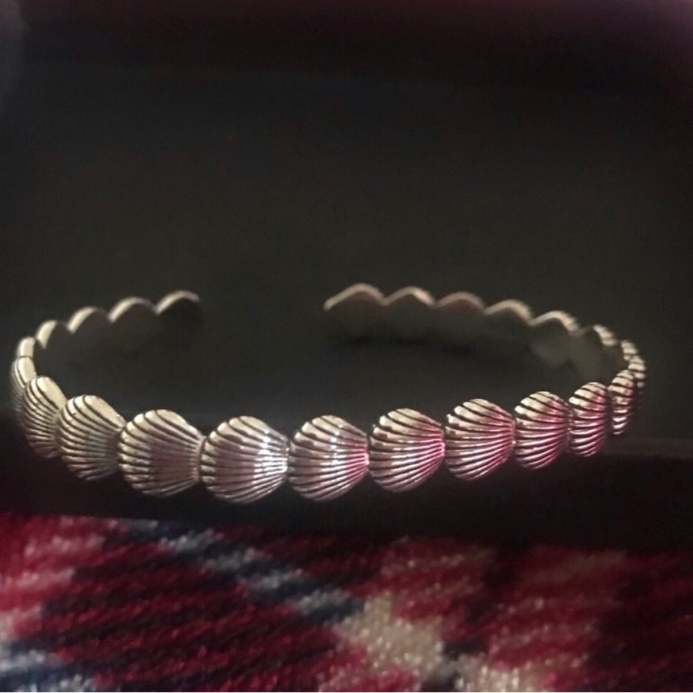 Sterling Silver Shell Accent Cuff Bracelet